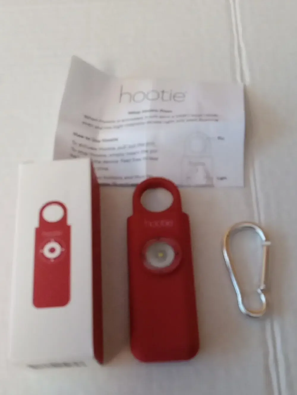 NIB Hootie Personal Safety Alarm for Women, Men, & Kids - Keychain Alarm- RED
